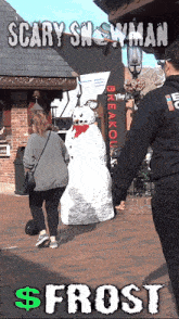 Scary Snowman Hat Trick GIF - Scary Snowman Hat Trick Frost GIFs