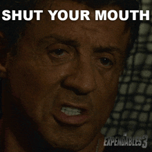 Shut Your Mouth Barney Ross GIF - Shut Your Mouth Barney Ross Sylvester Stallone GIFs