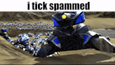 a screenshot of a video game with the words i tick spammed above it