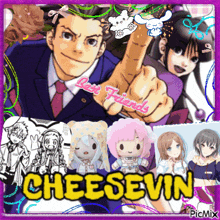 a collage of anime characters with the name cheesevin at the top