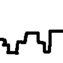 a pixel art drawing of a yellow object with a black line going through it .