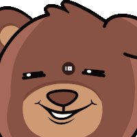 a close up of a teddy bear 's face with a youtube icon on it