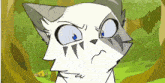 a cartoon drawing of a cat with a serious look on its face