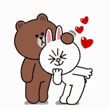 touch touching cony brown brown love head pat