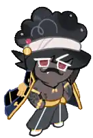 a cartoon character with a mustache is wearing a hat and holding a sword