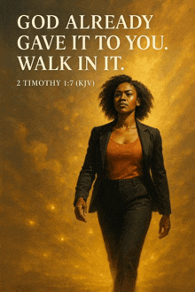a painting of a woman with a quote from 2 timothy 1 : 7