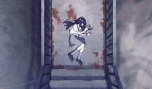 a girl in a school uniform is laying on a metal surface