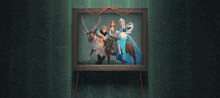 anna and elsa are looking at a picture of their friends