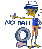 Empire Calls No Ball In English Sticker - Gully Cricket No Ball Sad Stickers