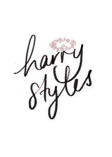 a white background with the words harry styles written in black