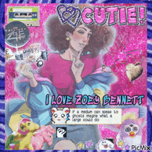 a picture of zoey bennett with the words i love zoey bennett on it