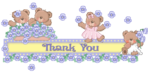 Thank You Bear Sticker - Thank You Bear Flower Stickers