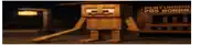 a picture of a minecraft character standing in front of a store called pentungan pos ronda