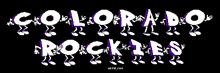 a black background with the words colorado rockies in white letters