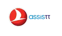 a red circle with a sail and the word assistt on it