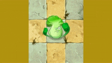 a cartoon character of a broccoli with a angry face