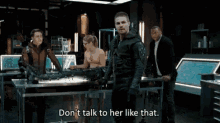 Real Arsenal Stephen Amell GIF - Real Arsenal Stephen Amell Dont Talk To Her Like That GIFs