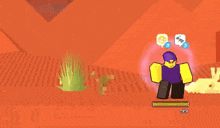 a cartoon character is dancing in a video game while holding a green object .