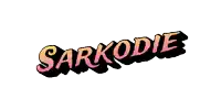 the word sarkodie is written in a cartoon style