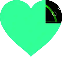 a heart with the letter t in the middle