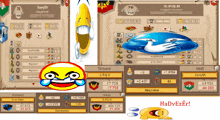 a screenshot of a game with a smiley face and the words hadvezer at the bottom