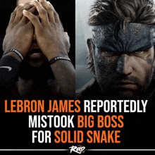 lebron james reportedly mistook big boss for solid snake in a video game
