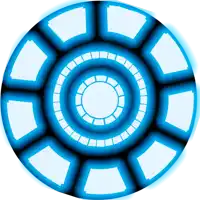 a blue and black circle with a white circle in the center