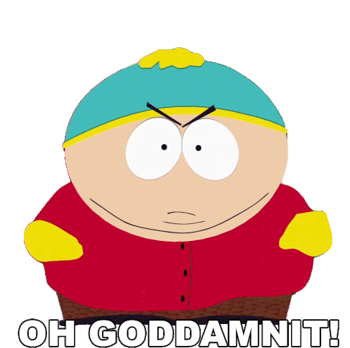 Oh Goddamnit Eric Cartman Sticker - Oh Goddamnit Eric Cartman South Park Stickers