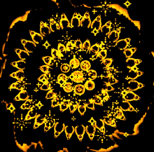 a black background with a circular pattern that says ' aa ' on it