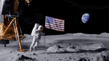 Moon Flag GIF - Moon Flag Astronaut GIFs