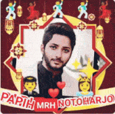 a picture of a man in a frame with the name papih mrh notoharjo