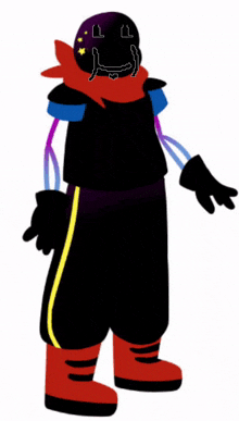 a silhouette of a person with a crying face and a scarf around their neck