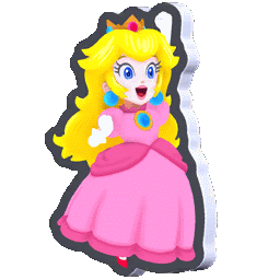 Princess Peach Jumping Sticker - Princess Peach Jumping Standee Stickers