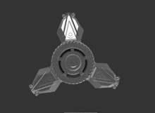 a 3d model of a futuristic device with a circle in the center