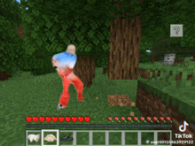a video of a person playing a video game called minecraft is being shared on tiktok