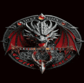 a picture of a dragon that says unholy of death on it