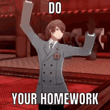 Do Your Homework Persona5 GIF - Do Your Homework Persona5 Goro Akechi GIFs