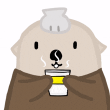 animal sea otter cute coffee tea time