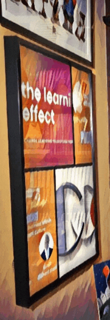 a framed poster that says the learni effect on it