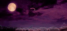 a purple background with a full moon and the words " leehi jesu "
