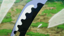 a close up of a sword with a label that says " samurai "