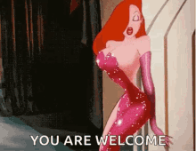 You Are Welcome Jessica Rabbit GIF - You Are Welcome Jessica Rabbit Slide Downwards GIFs