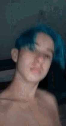 Selfie Blue Hair GIF - Selfie Blue Hair Stare GIFs