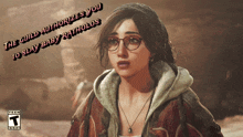 a woman with glasses and the words " the guild authorizes you to slay baby patholos "