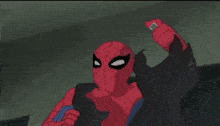 a cartoon drawing of venom standing in front of a sign that says no tow
