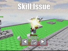 a screenshot of a video game with the words skill issue on the bottom