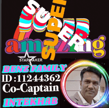 a colorful poster for benz family co-captain