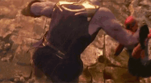 Thanos Spiderman GIF - Thanos Spiderman Chokeslam GIFs