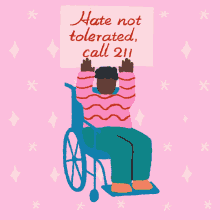 Hate Not Tolerated Wheel Chair GIF