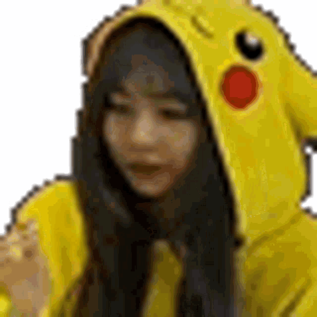 Girl with clearance pikachu hoodie